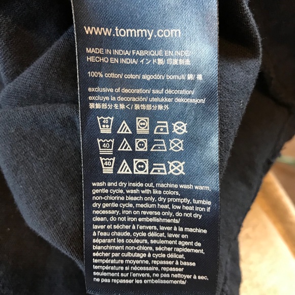 Tommy Hilfiger Men’s Classic Signature Flag Logo Navy Blue T-Shirt Size Large - Picture 8 of 9